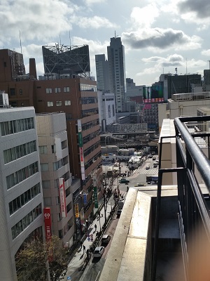 東京都渋谷区　テナント工事、テラスからの眺め（昼間）