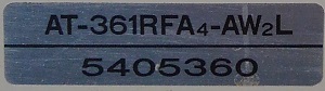神奈川県横浜市都筑区Y様、交換工事前の型番、AT-361RFA4-AW2L