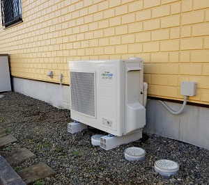 茨城県牛久市S様の改修工事後、ヒートポンプ式温水熱源機設置
