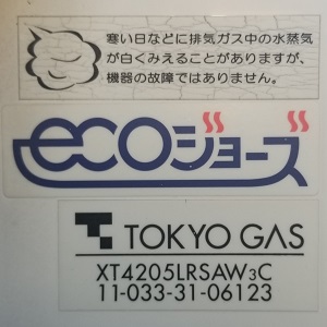 神奈川県横浜市N様の交換工事前、東京ガスのXT4205LRSAW3Cの型番