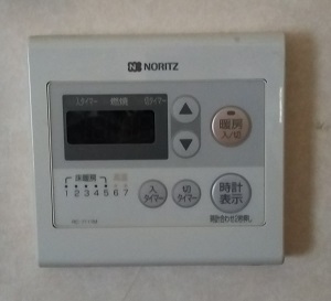 栃木県大田原市N様、交換前、ノーリツの熱源機リモコン　RC-7111M